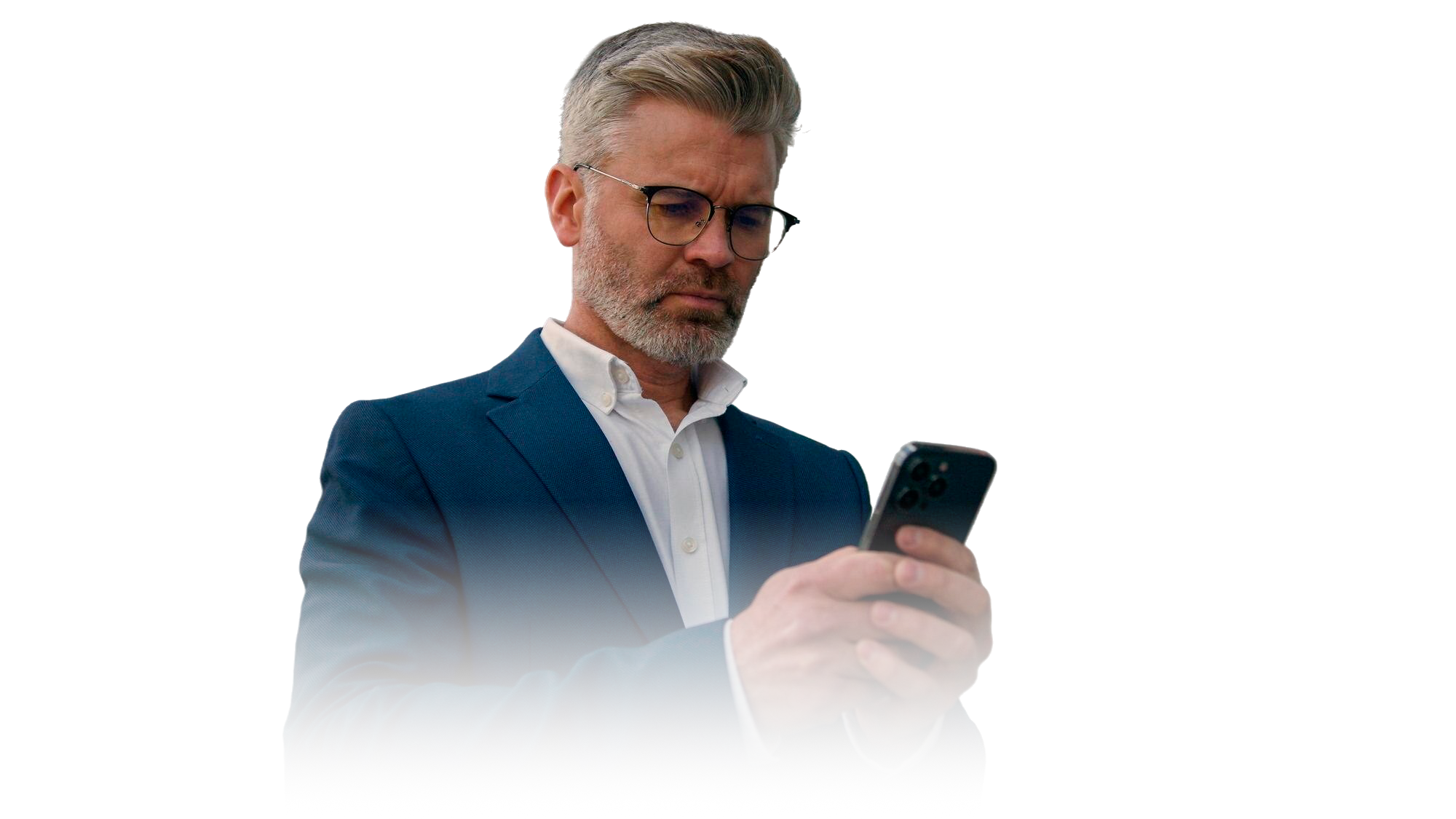 Homem executivo usando smartphone
